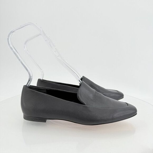 Vince Womens Brette Leather Slip On Loafer Flats Size 7 M Black Leather - Picture 3 of 14